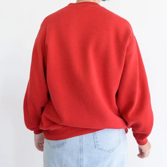 Vintage Jerzees Red Embroidered Hard Rock Chicago Crewneck Sweater XL - Picture 3 of 12
